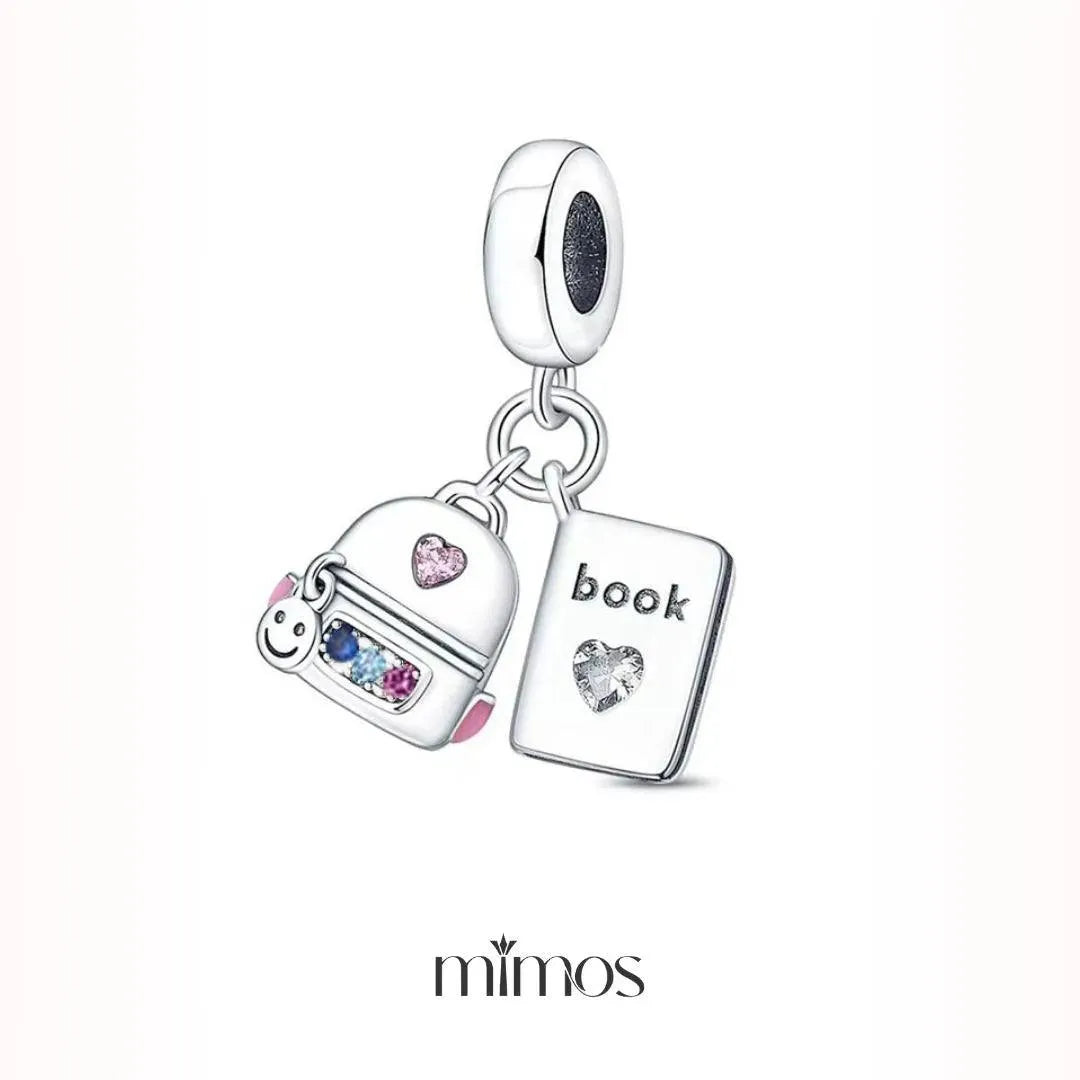 Backpack and Book Charm