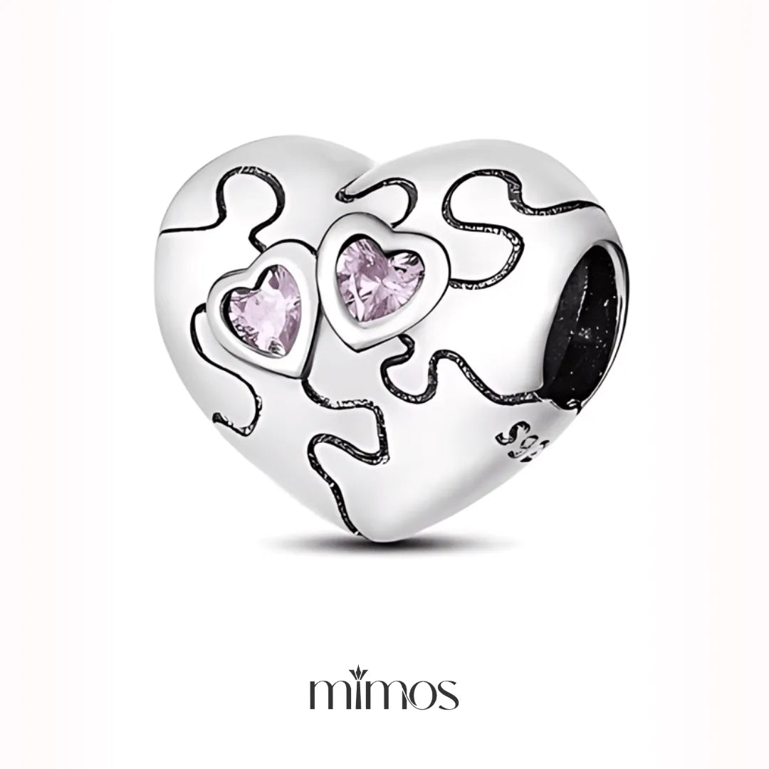 Puzzle Heart Charm